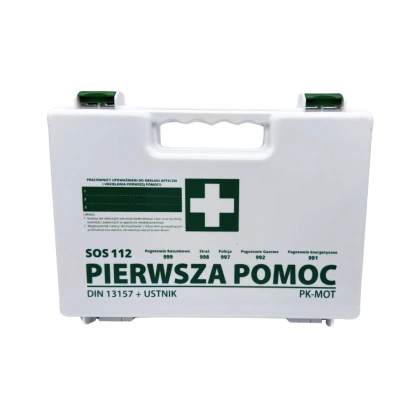 Apteczka K13.2 z wieszakiem ściennym DIN 13157 + aparat do sztucznego oddychania