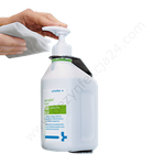 Uchwyt ścienny do butelki 500 ml, metalowy DIN32 z dozownikiem