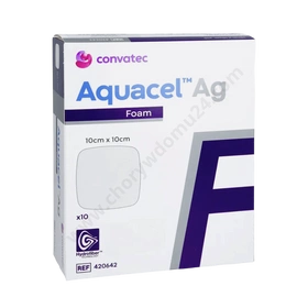 Aquacel Foam Ag N/ADH - opatrunek 10 x 10 cm. (10 szt.) - ConvaTec