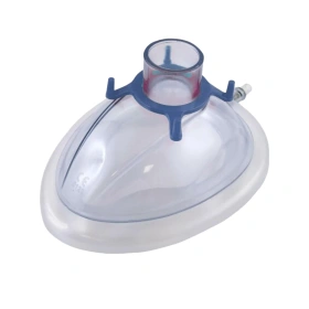 Maska anestetyczna z PCV Nr 5 z zaworkiem, z nadmuchanym kołnierzem 1 x uż. <NIEBIESKA>