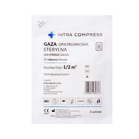 Gaza opatrunkowa 17. nitkowa 1/2 m2, STERYLNA - IM