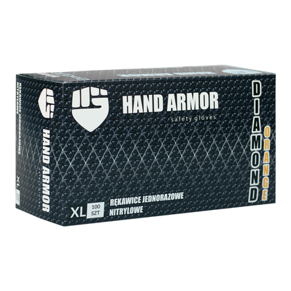 Rękawice nitrylowe, bezpudrowe, wytrzymałe, pomarańczowe (100 szt.) - Hand Armor
