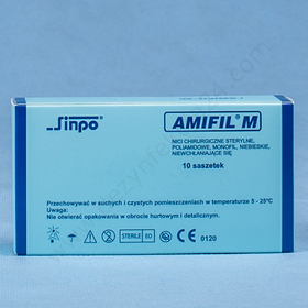 NICI AMIFIL M 1/0 ig. 39 mm, 3/8 koła, odwrotnie tnąca / 75 cm - niewchłanialne, monofilament (10 szt.)