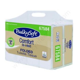 Papier toaletowy w składce ZZ miękki, 2-warst. biały, 24 m (6000 listków) - BulkySoft Comfort