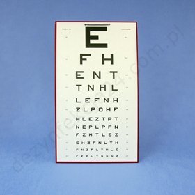 Tablica okulistyczna literowa E - obraz prosty
