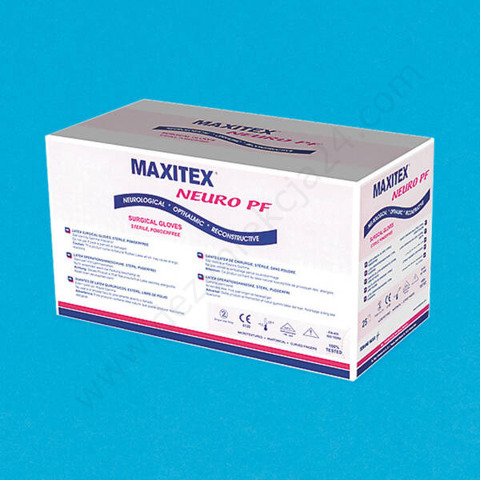 MAXITEX - Rękawice lateksowe pudrowane sterylne - rozm. 7,0 (1 para)