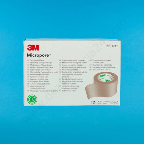 Plaster włókninowy Micropore 1,25 cm x 9,1 m Hypoalergiczny CIELISTY - 3M