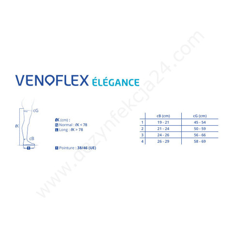 Venoflex Elegance podkolanówki normal, beżowe C3 rozm. 1